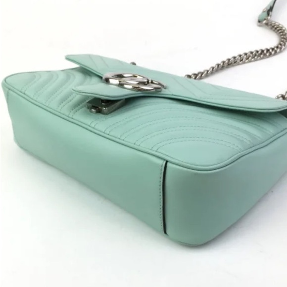 GUCCI GG Marmont Matelasse Leather Crossbody Bag Seafoam with original dustbag - Picture 9 of 15